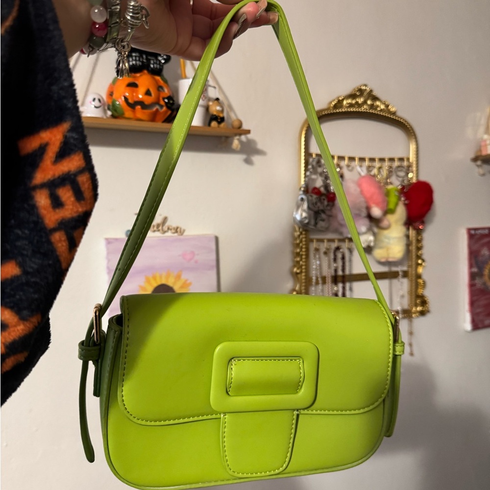 Madison West Vibrant Green Shoulder Bag